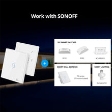 Cargar imagen en el visor de la galería, CONTROL DE PARED SONOFF INTERRUPTOR  T2EU-RF (CONTROL RADIOFRECUENCIA 433 MHz)
