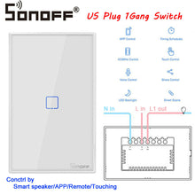 Cargar imagen en el visor de la galería, Sonoff T0US1C Interruptor Inteligente WIFI  Touch de 1 contacto (blanco)
